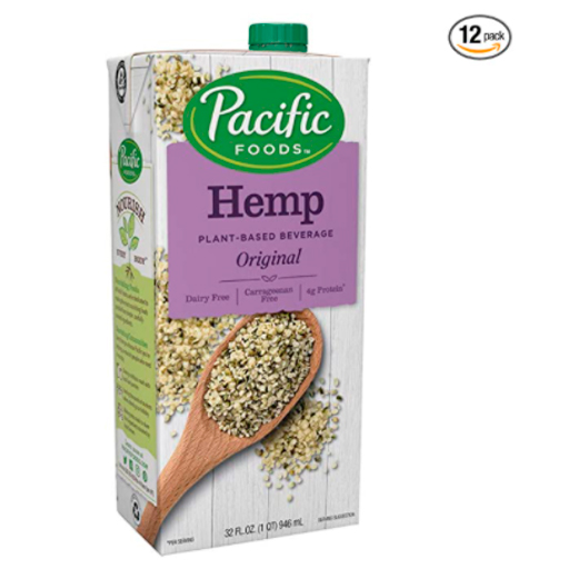 Pacific Foods Hemp Milk, Original 32 oz (Pack of 12), Shelf Stable, Plant-Based, Vegan, Non GMO